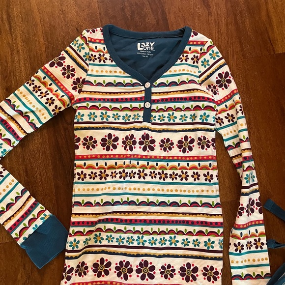 Lazy bone pajama set thermo print flower multicolor sz xs NWOT - Picture 4 of 7